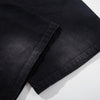 Black Wide Leg Jeans Snake Print Faded Detailing