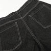 Flame Print Black Wide Leg Denim Shorts