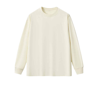 Solid Loose Fit Long-Sleeve Cotton T-Shirt 9.15oz