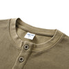 Casual Waffle Fabric Button Neck T-Shirt