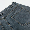 Starry Denim Bermuda Shorts Distressed Wash Colorful Accents