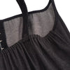 Black Button-Front Strappy Midi Dress