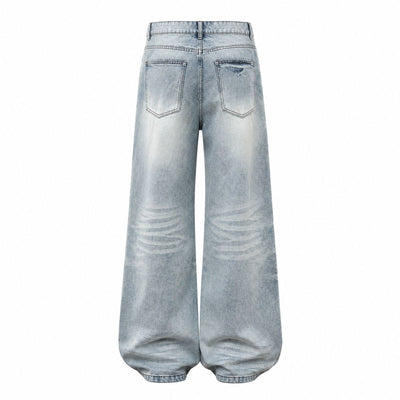 Vintage Washed Wide Leg Bootcut Denim Jeans