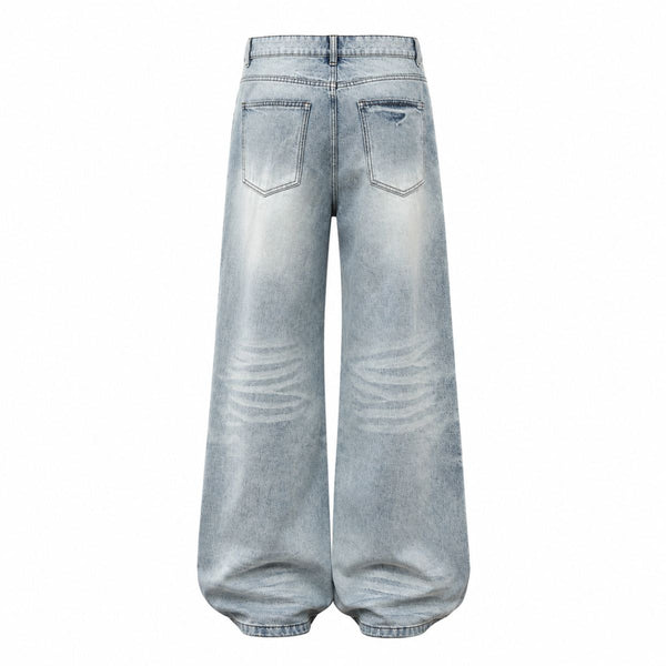 Vintage Washed Wide Leg Bootcut Denim Jeans