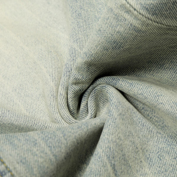 Men's Heavy-Washed Distressed Loose Straight-Leg Denim Pants