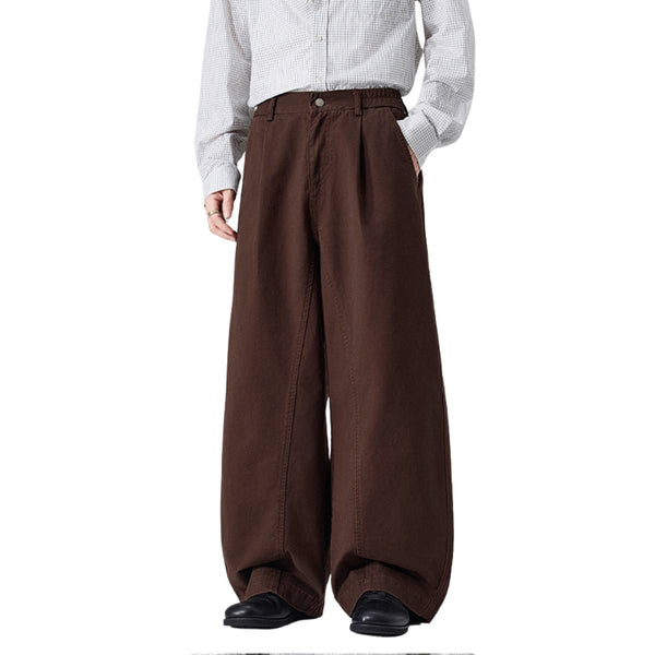 Relaxed Pleated Wide Leg Trousers