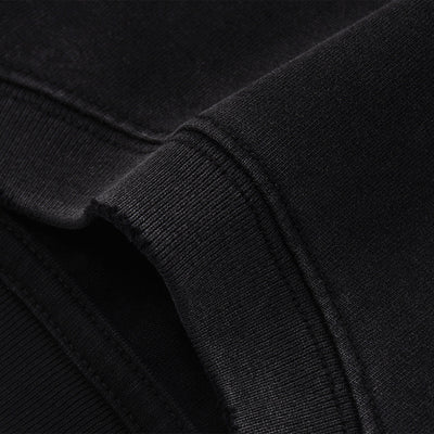 Black Washed Cotton Ripped Sweatshirt