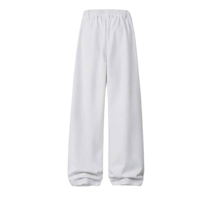 Premium Plain Pleated Seam Drape Wide Fit Stretch Pants