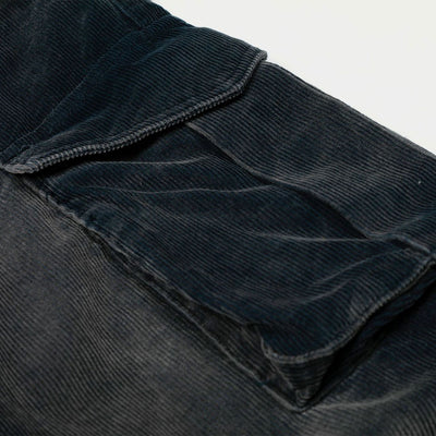 High Waisted Wide Leg Corduroy Cargo Pants