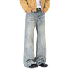 Gradient Washed High Rise Curved Leg Loose Wide Leg Denim Jeans