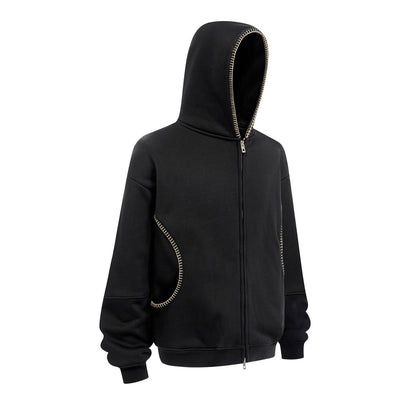 Special Stitch Bound Seam Zip Up Hoodie