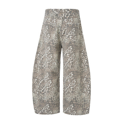 Leopard Print High Waist Wide Leg Pants