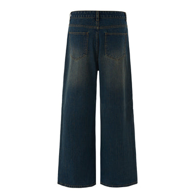 Comfort Fit Vintage Blue Wide Leg Everyday Jeans