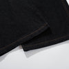 Wide Leg High Waisted Dark Denim Jeans Button Detail