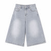 Vintage Sand Wash Straight Leg Denim Shorts
