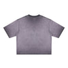 Washed Cotton Boxy Cropped Crew Neck Tee