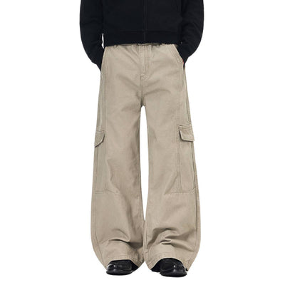 Minimal Washed Solid Wide Leg Barrel Pants