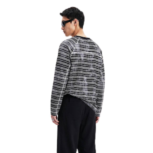 Vintage Dirty Dye Raglan Stripe Long Sleeve Tee