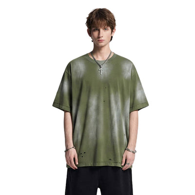 VintageSpray Dyed Raw Edge Oversized T-Shirt