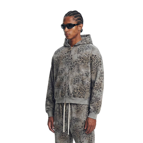 Heavyweight Leopard Camo Zip Hoodie