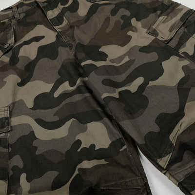 Camouflage Utility Wide Leg Adjustable Hem Pants