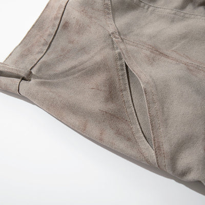 Paint Splatter Detail Wide Leg Jeans Geometric Stitching