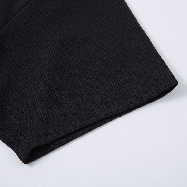 Vintage Waffle Knit Deconstructed Slim Crew Tee