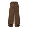Washed Solid Baggy Wide Leg Workwear Pants
