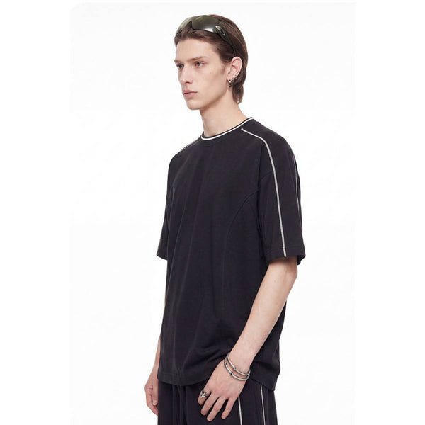 Vintage Contrast Seam Cotton Boxy Tee
