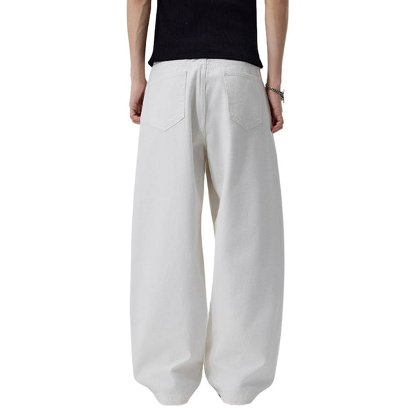 High Waist Structured Seam Relaxed Draped Wide Leg Pants