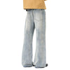 Gradient Washed High Rise Curved Leg Loose Wide Leg Denim Jeans