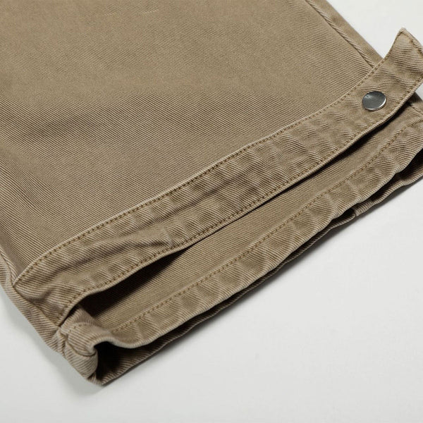 Adjustable Cuffs High Waist Wide Leg Beige Cargos