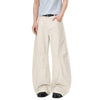 Vintage Washed Curved Panel Barrel-Leg Pants