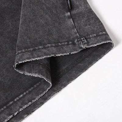 Structural Panels Sleeve Zipper Vintage Washed Short Sleeve Tee