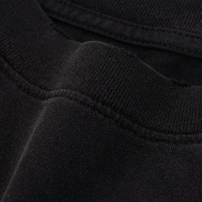 Black Washed Cotton Ripped Boxy Tee 8oz