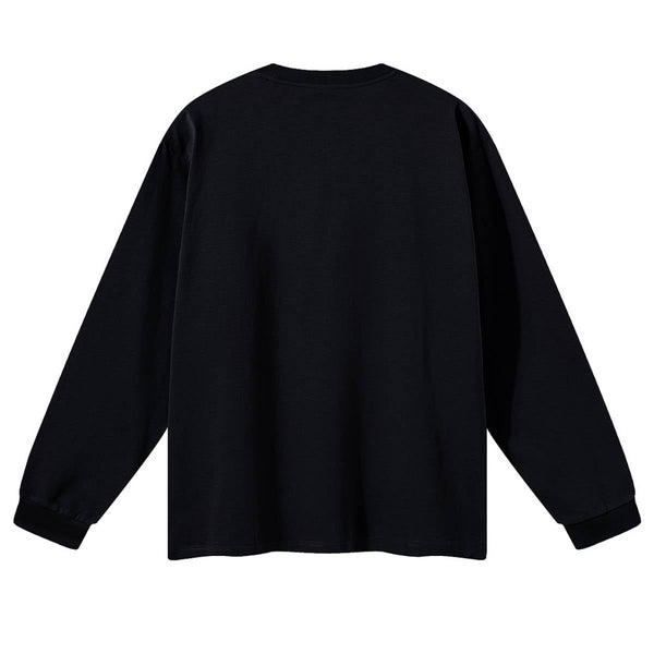 Solid Loose Fit Side Split Hem Long Sleeve T-Shirt