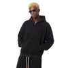 Washed Raw Edge Double Slider Zip Hoodie