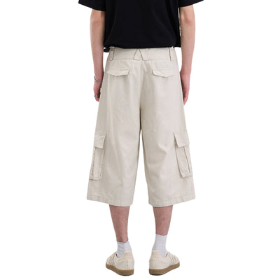 High-Waist Multi-Pocket Cargo Bermuda Shorts