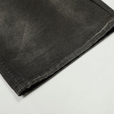 Premium High Street Washed Whisker Loose Straight Jeans