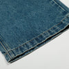 Distressed Metal Stud Wide-Leg Vintage Blue Jeans