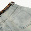 Leopard Print Belt Vintage Wide Leg Distressed Denim