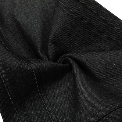 Raw Black Wide Leg Jeans with Utility Flap Pocket Detail