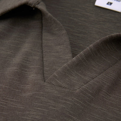Retro Boxy Wool Blend Seagull Collar Polo Shirt