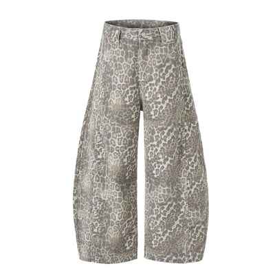 Leopard Print High Waist Wide Leg Pants