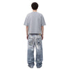 West Coast Double Waist Denim Texture Wide Leg Pants