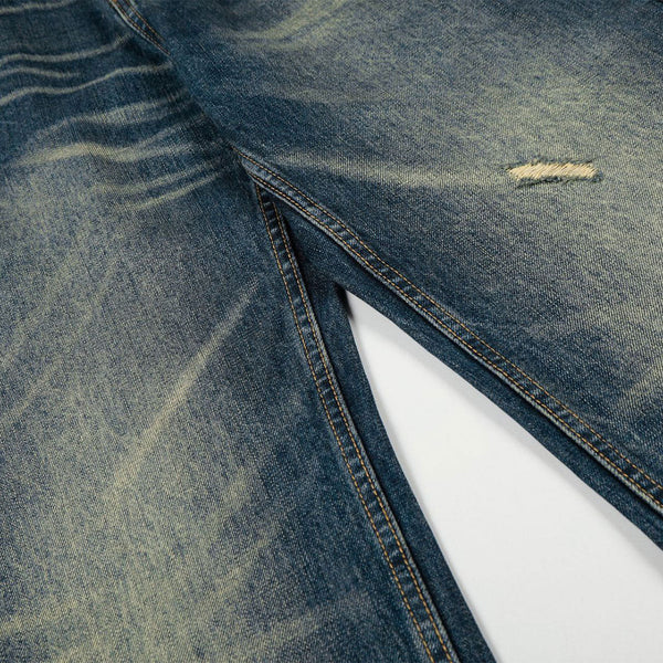 Vintage Light Wash Blue High Waist Wide Denim