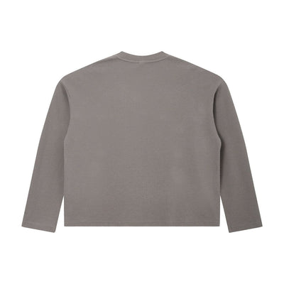 260G Waffle Knit Boxy Long Sleeve Tee