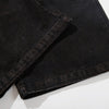Artistic Brown Fade Geometric Stitching Black Denim Wide Leg Jeans
