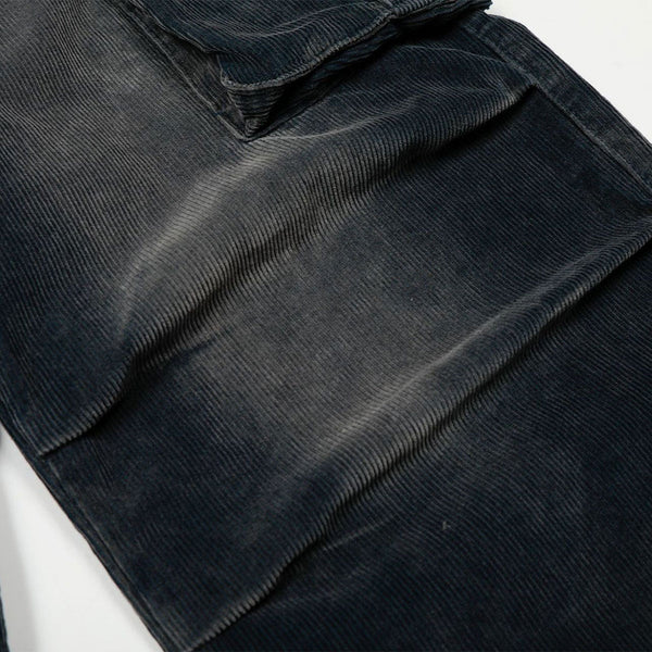 High Waisted Wide Leg Corduroy Cargo Pants