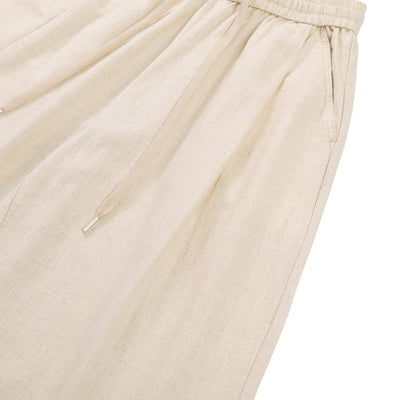 Solid Tint Linen-Blend Barrel Pants